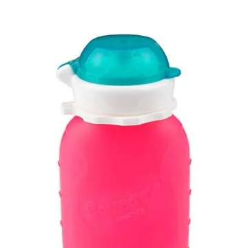 Pink 6 oz Squeasy Snacker Spill Proof Silicone Pouch