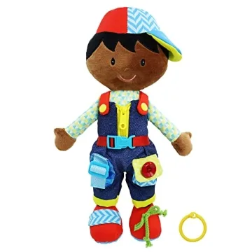 June Garden 15.5" Dressy Friends Isaiah - Educational Stuffed Plush Doll for Kids and Toddlers 2 Yea...