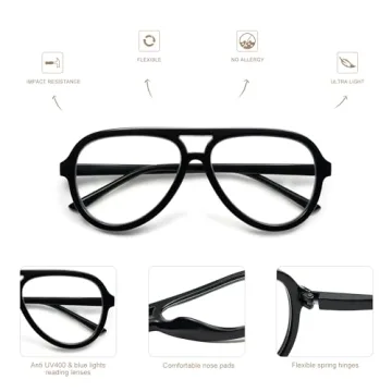 Stylish AMOMOMA Retro Aviator Reading Glasses - 3 Pack