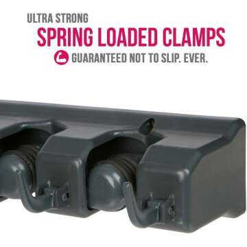 Broom Holder & Garden Tool Organizer - 5 Slots & 6 Hooks