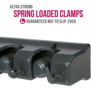 Broom Holder & Garden Tool Organizer - 5 Slots & 6 Hooks