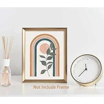 XUOIAYNB Abstract Boho Wall Art Prints, Minimalist Geometric Sun Canvas Wall Art (8"x10"x6pcs, Unframed)-Mid Century Modern Art Print for Bedroom Decoration