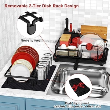 Cibert 2 Tier Dish Drying Rack for Kitchen Counter