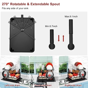 Cibert 2 Tier Dish Drying Rack for Kitchen Counter