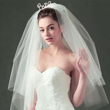 YARIEW Rhinestone Bride Headband Bachelorette Party Decorations Bridal Headband for Wedding Rose Gold Bride Crown Headband Bachelorette Favors Bridal Shower Favors Gift Bridesmaid Favors