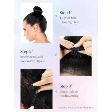 KooKaStyle Ponytail Extensions, 22 inch Dark Brown Long Drawstring Wavy Clip in Ponytail Hair Extensions Layered Synthetic Hairpiece for Women