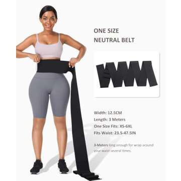 FeelinGirl Waist Trainer for Women Men Waist Wrap Tummy Control Waist Shaper with Loop Waist Trainer for Lower Belly Fat Black