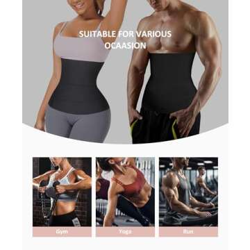 FeelinGirl Waist Trainer for Women Men Waist Wrap Tummy Control Waist Shaper with Loop Waist Trainer for Lower Belly Fat Black