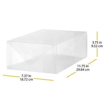 Whitmor Clear Vue Women's Shoe Box, Set of 4, White, 4 Count