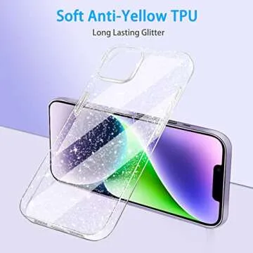 JJGoo iPhone 14 Clear Glitter TPU Case - Stylish Protection