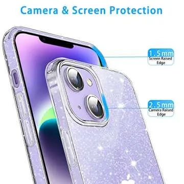 JJGoo iPhone 14 Clear Glitter TPU Case - Stylish Protection