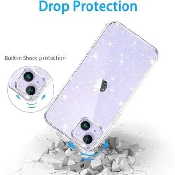 JJGoo iPhone 14 Clear Glitter TPU Case - Stylish Protection