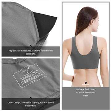 Sunzel Women's Cotton Spandex Seamless Sleep Bra for Nursing and Maternity [2019 Upgraded Version] (XXXL, Dark Gray)