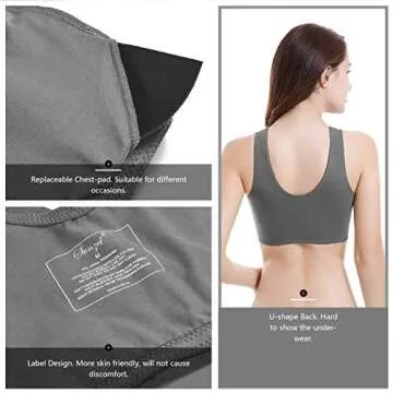 Sunzel Women's Cotton Spandex Seamless Sleep Bra for Nursing and Maternity [2019 Upgraded Version] (XXXL, Dark Gray)