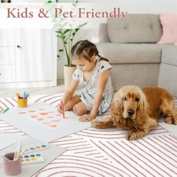 Lahome Abstract Soft Washable Area Rug for All Spaces