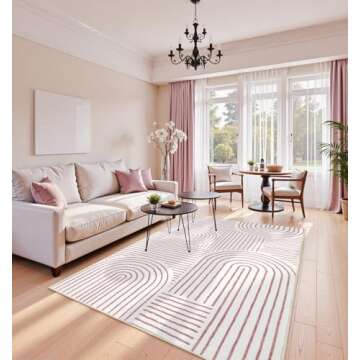 Lahome Abstract Soft Washable Area Rug for All Spaces