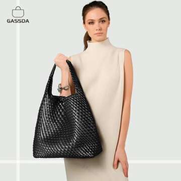 Woven Bag Purses and Handbags Woven Vegan Leather Bag For Women Woven Tote Bag Shoulder Bag Top-Handle Bag With Purses