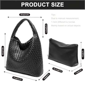 Woven Bag Purses and Handbags Woven Vegan Leather Bag For Women Woven Tote Bag Shoulder Bag Top-Handle Bag With Purses