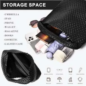 Woven Bag Purses and Handbags Woven Vegan Leather Bag For Women Woven Tote Bag Shoulder Bag Top-Handle Bag With Purses