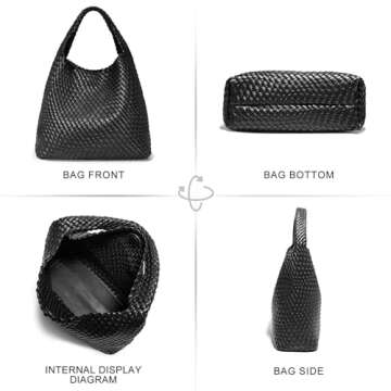 Woven Bag Purses and Handbags Woven Vegan Leather Bag For Women Woven Tote Bag Shoulder Bag Top-Handle Bag With Purses