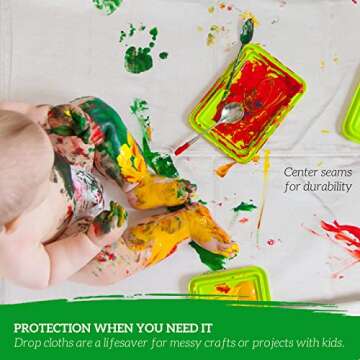 All Purpose Canvas Drop Cloth - Canvas Tarp, Canvas Fabric Drop Cloth Curtains, Drop Cloth for Painting, Floor & Furniture Protection, Painters Drop Cloth, Paint Drop Cloth (Canvas Sheet 4x12)