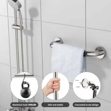 ZUEXT Elegant Stainless Steel Grab Bar for Safety and Style