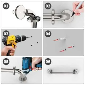 ZUEXT Elegant Stainless Steel Grab Bar for Safety and Style