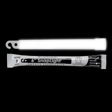 Cyalume White Emergency Glow Sticks - Premium 6” SnapLight Survival Glow Sticks with 8 Hour Durati...