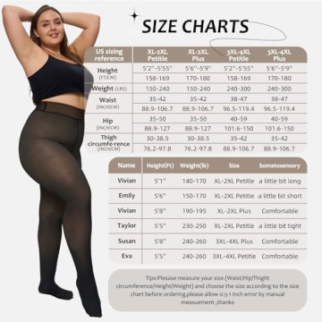 UISLII Plus Size Fleece Lined Tights for Women