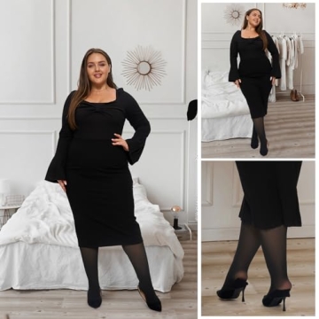 UISLII Plus Size Fleece Lined Tights for Women