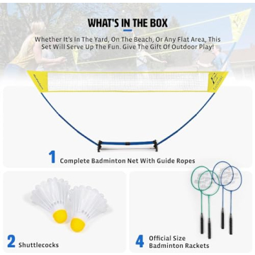 Easy Setup Badminton Set for Outdoor Fun and Fitness