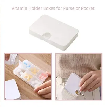 Portable Pill Organizer with 6 Compartments for Travel