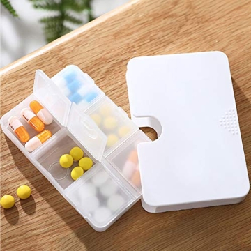 Portable Pill Organizer with 6 Compartments for Travel
