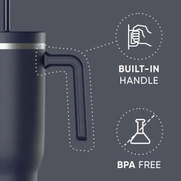 Hydrapeak Voyager 40 Oz Stainless Steel Tumbler with Handle, Insulated Water Bottle With Straw & Lid...