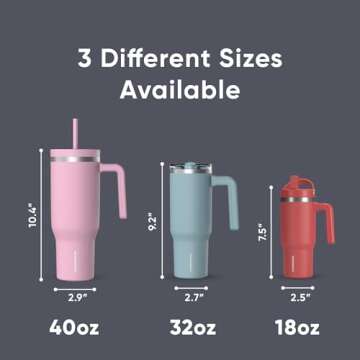 Hydrapeak 40 Oz Insulated Tumbler with Straw and Handle
