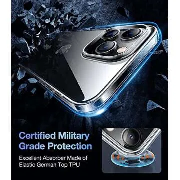 TORRAS Crystal Clear for iPhone 14 Pro Case, Ultra-Thin [Non-Yellowing] [Military Protection] Slim Fit Silicone TPU Cover for iPhone 14 Pro Phone Case, Soft, Clear, 6.1 inch