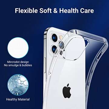 TORRAS Crystal Clear for iPhone 14 Pro Case, Ultra-Thin [Non-Yellowing] [Military Protection] Slim Fit Silicone TPU Cover for iPhone 14 Pro Phone Case, Soft, Clear, 6.1 inch