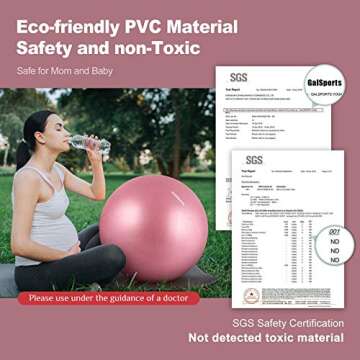 GalSports Pregnancy Ball - Birthing Ball for Workout Yoga Stability, Pregnancy Safety Anti-Burst Materials for Maternity, Labor Exercise Ball with Quick Pump