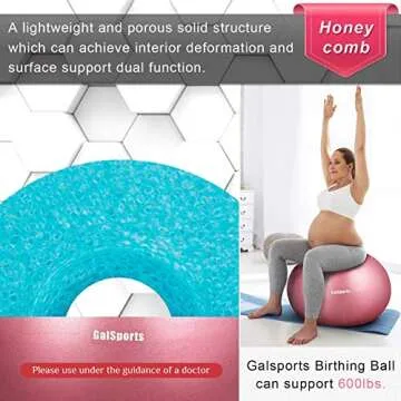 GalSports Pregnancy Ball - Birthing Ball for Workout Yoga Stability, Pregnancy Safety Anti-Burst Materials for Maternity, Labor Exercise Ball with Quick Pump