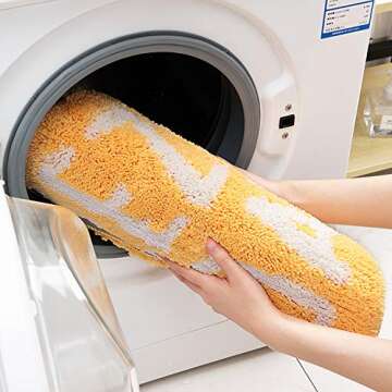 Fancy Soft Yellow Lemon Shape Bath Rug for Kids Fruit Pattern Non Slip Bathroom Carpet Rugs Absorbent Bath Mat