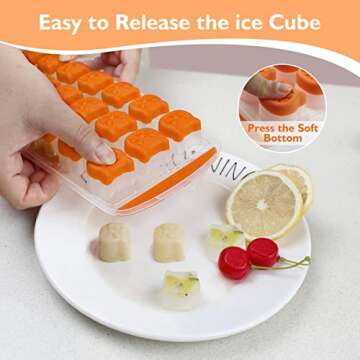 Ice Cube Tray 2 Pack, Cute Cat Shaped Ice Cube Mold,Fun Ice Tray for Make ice cube,Candy, Chocolate Mold, Easy Release, BPA free, Dishwasher Safe Orange