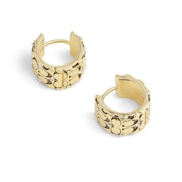 Coach Women's Signature Quilted Huggie Earrings