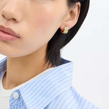 Coach Women's Gold Quilted Huggie Earrings - Elegant Style