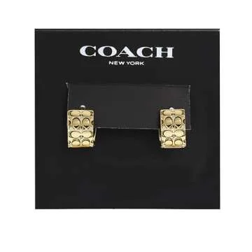 Coach Women's Gold Quilted Huggie Earrings - Elegant Style