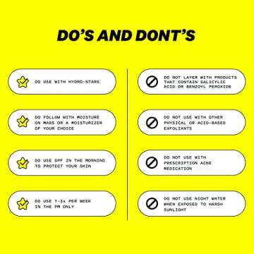 Starface Exfoliating Night Water, Face Exfoliator for Acne-Prone Skin, Made with AHAs, BHA, and PHA, Oil Free, Cruelty Free, and Vegan, 4.1oz