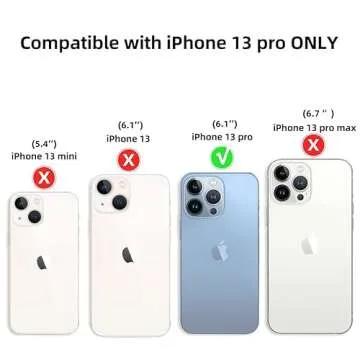 ottwn Designed for iPhone 13 pro Case for Women Girl, Full Camera Lens Protection Cute Case for iPhone 13 pro Only (6.1inch), Raised Corners Drop Protection, Soft TPU Shockproof Anti-Scratch, Black