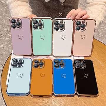 ottwn Designed for iPhone 13 pro Case for Women Girl, Full Camera Lens Protection Cute Case for iPhone 13 pro Only (6.1inch), Raised Corners Drop Protection, Soft TPU Shockproof Anti-Scratch, Black