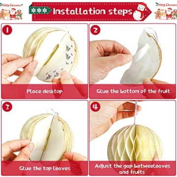 Nezyo Christmas Honeycomb Balls 12 Pcs for Holiday Decor