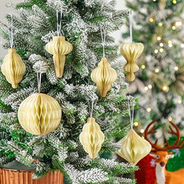 Nezyo Christmas Honeycomb Balls 12 Pcs for Holiday Decor