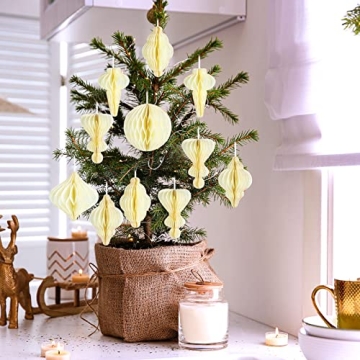 Nezyo Christmas Honeycomb Balls 12 Pcs for Holiday Decor